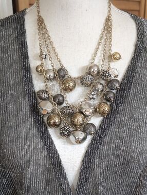 $60 Designer Triple Layer Mixed Metal Statement Necklace by BALLET